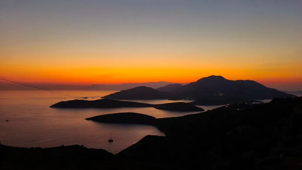 Sunset over the sea at Kaş