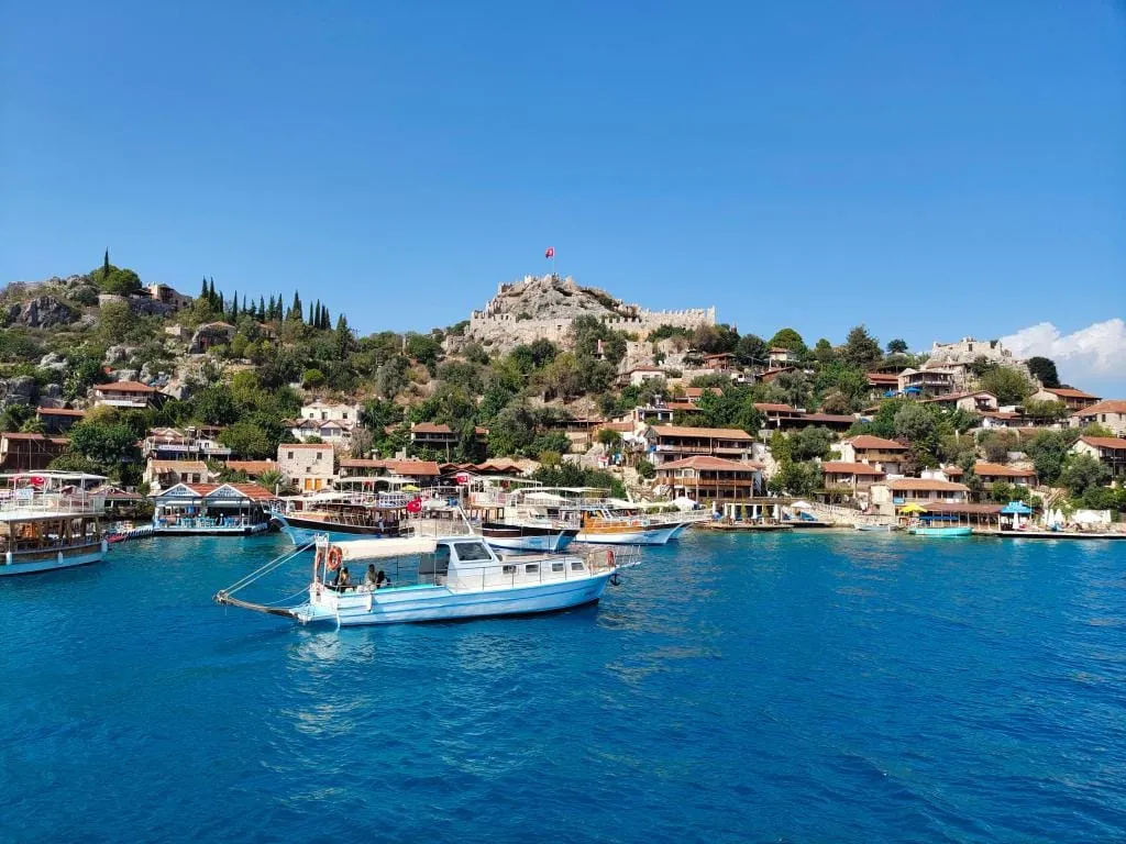 Turquoise water along the coastline of Kekova Island