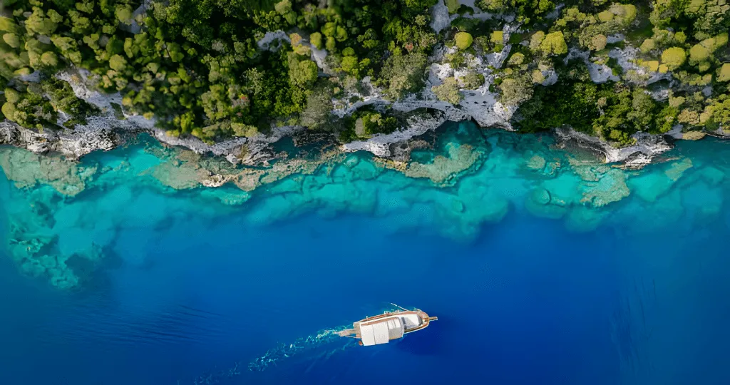 Swimming stop in a sheltered bay in the Kekova region
