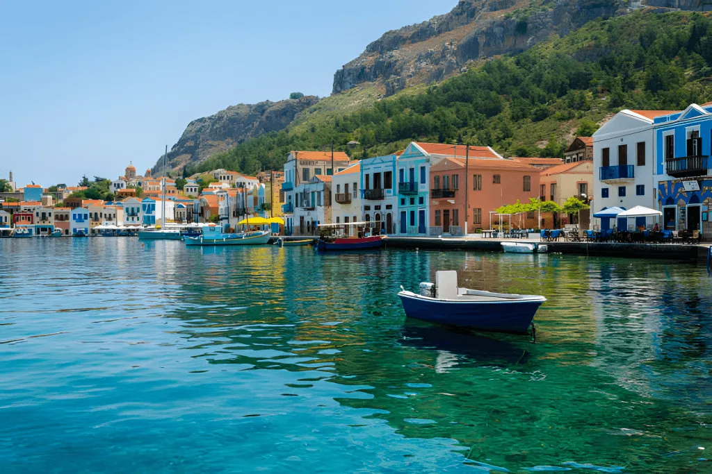 Clear turquoise water in a bay on Kastellorizo