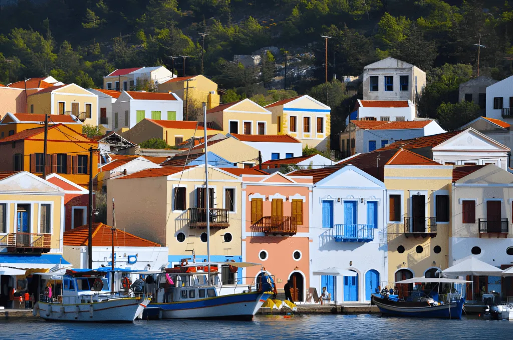 The hilltop castle overlooking the town of Kastellorizo